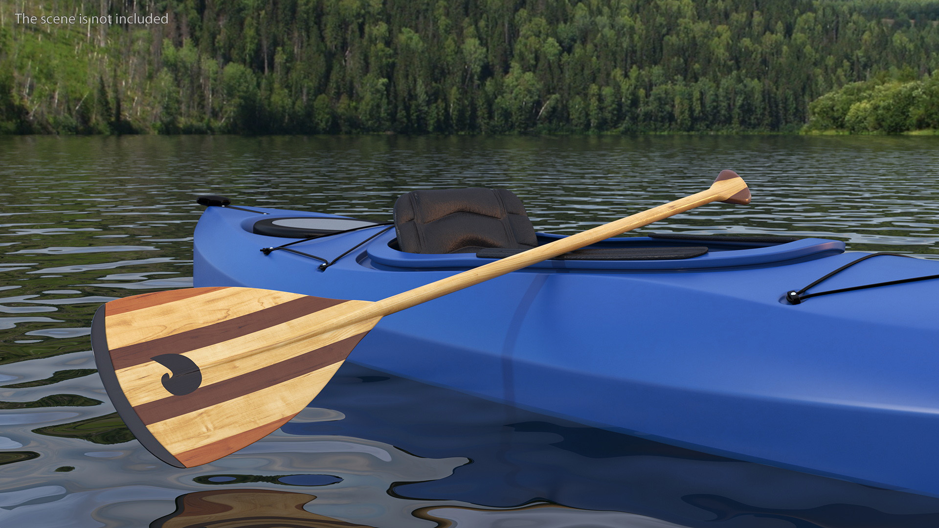 Wood Canoe Paddle 3D