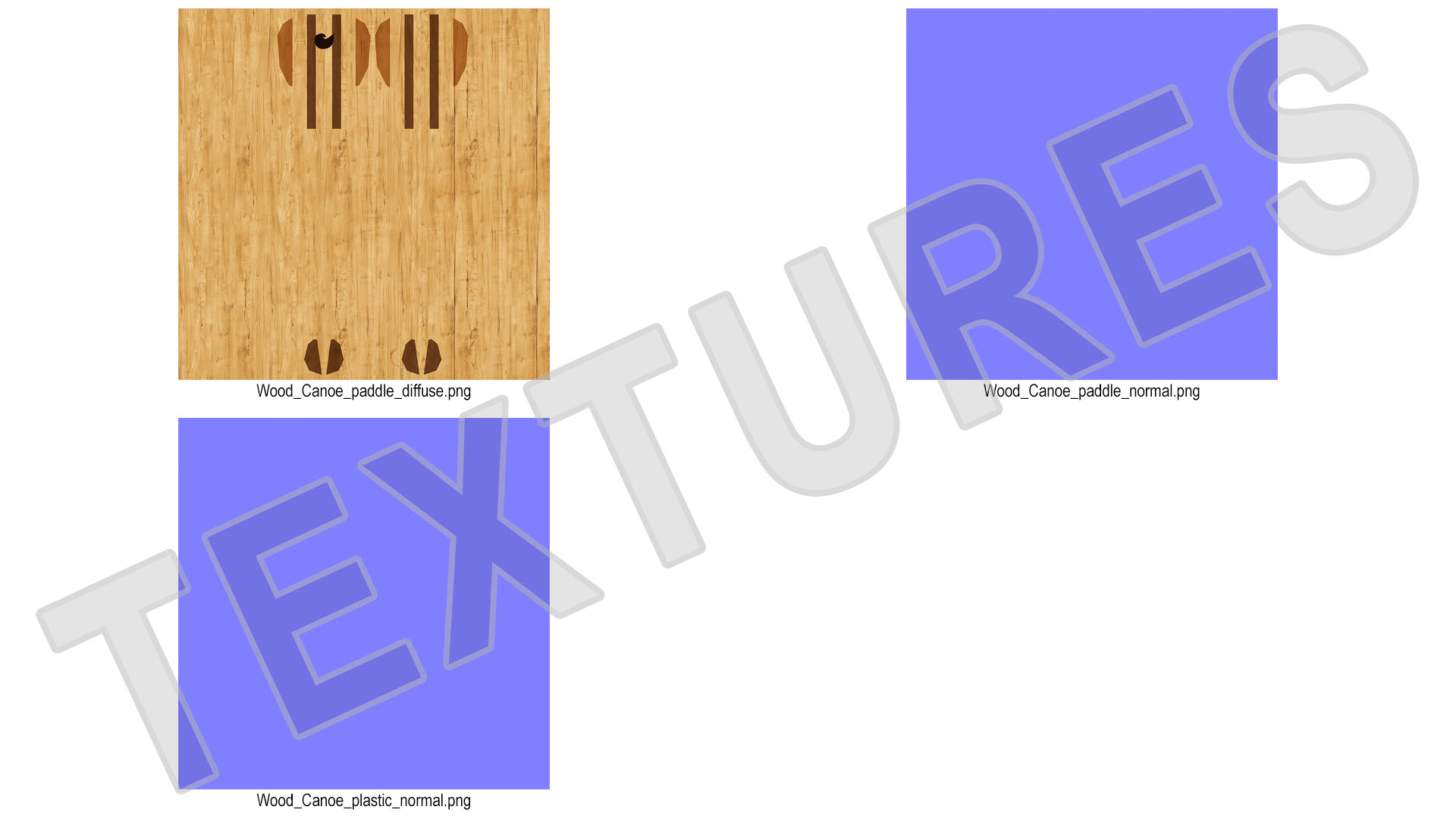 Wood Canoe Paddle 3D