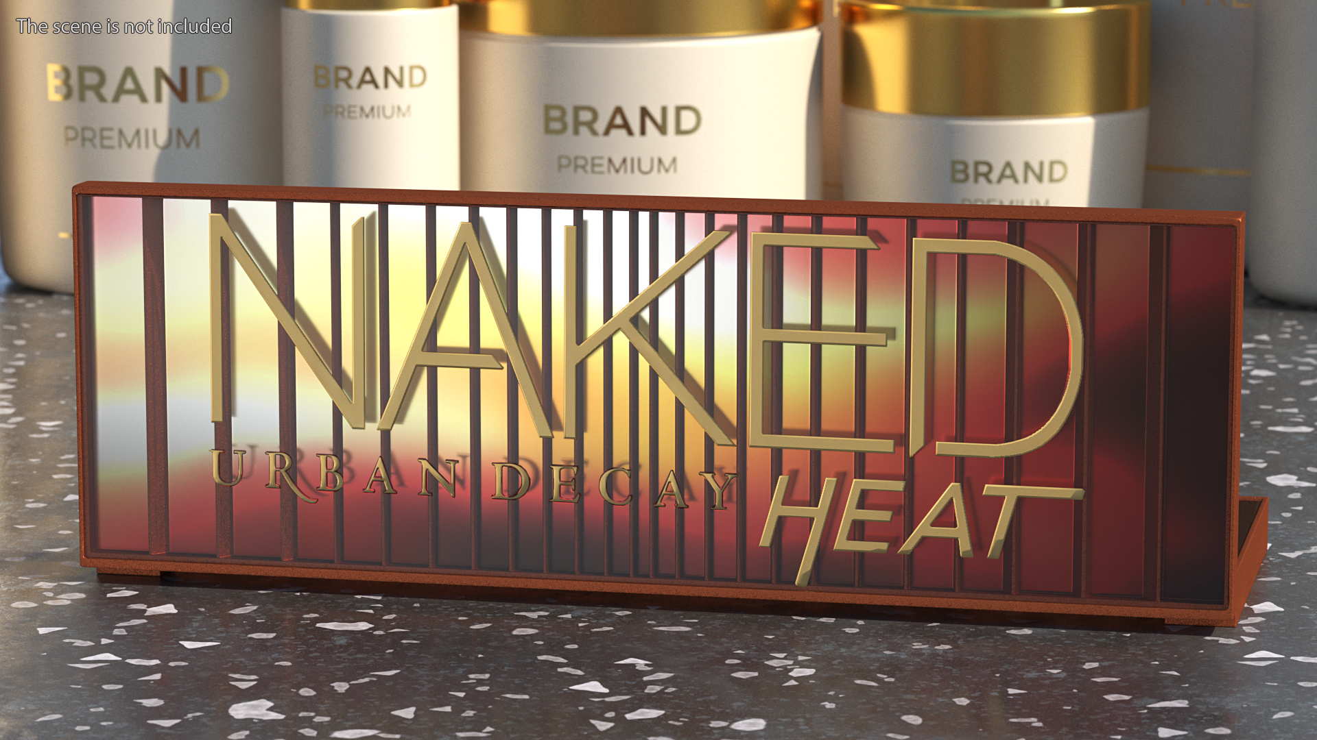 3D model Urban Decay Naked Heat Eyeshadow Palette with Brush Fur