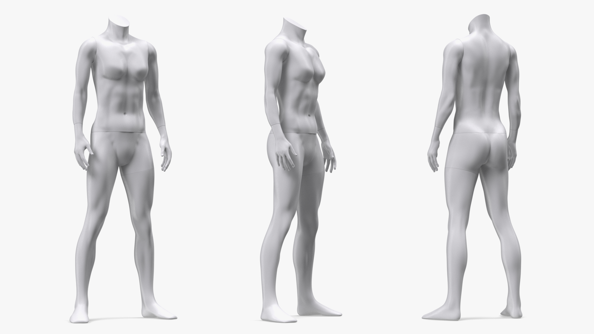 Female Sports Mannequin White 3D model