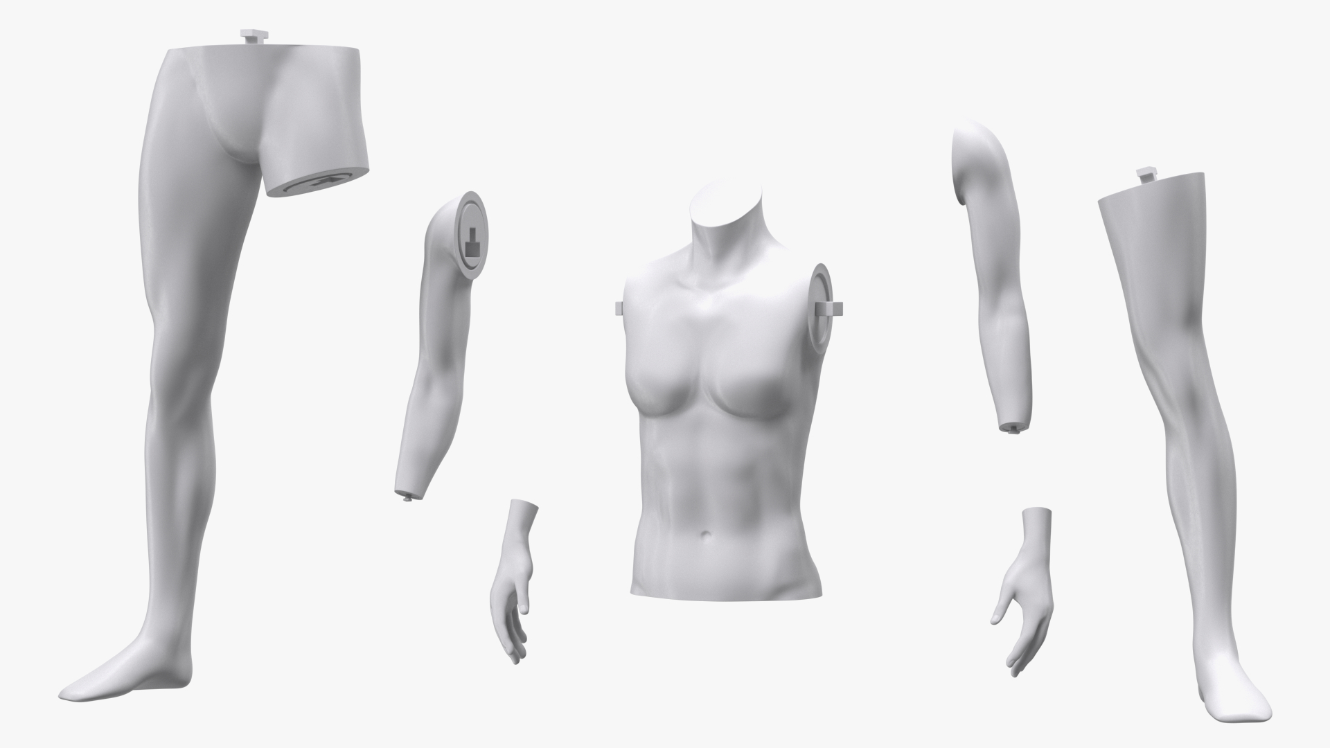 Female Sports Mannequin White 3D model