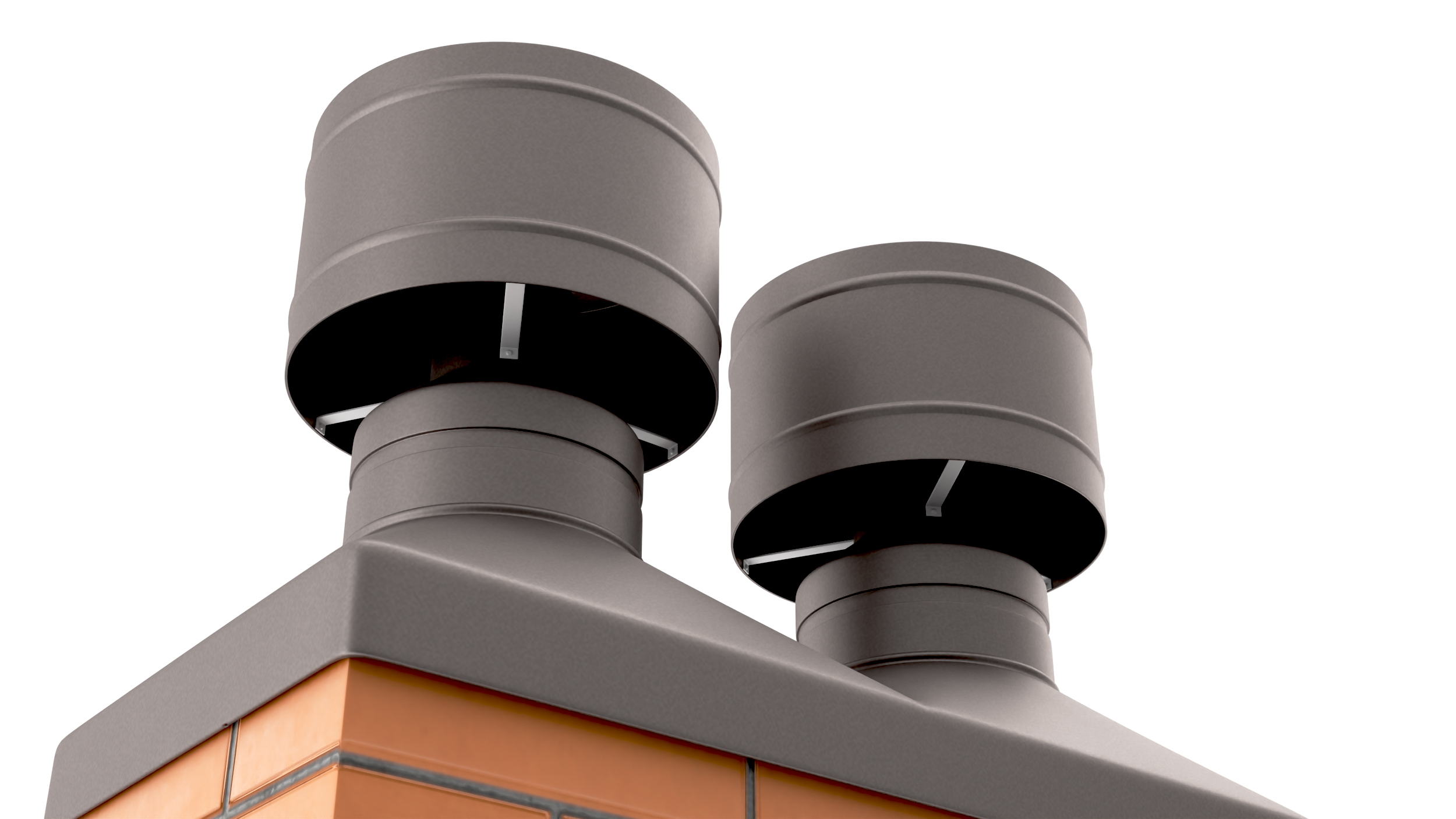 Masonry Double Chimney 3D