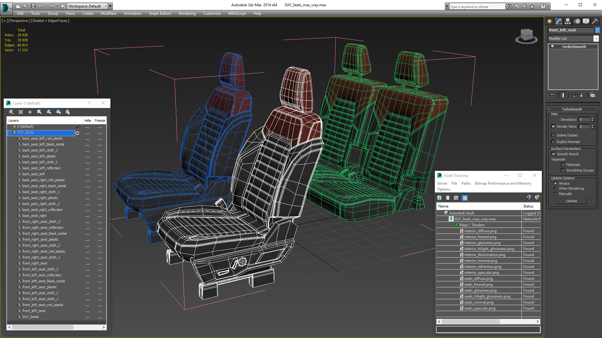 SUV Seats 3D model