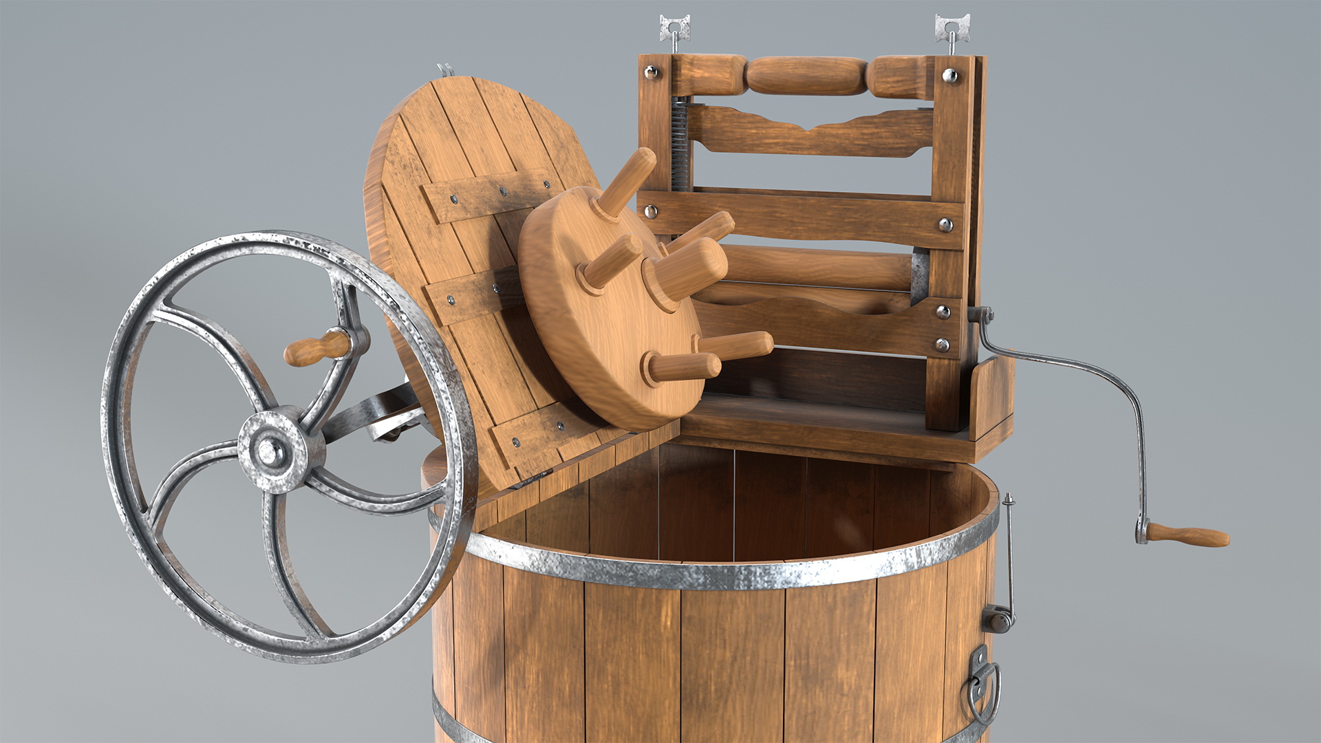 3D model Opened Vintage Washing Machine