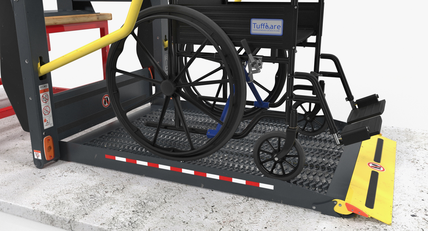 3D model Hydraulic Lift with Wheelchair