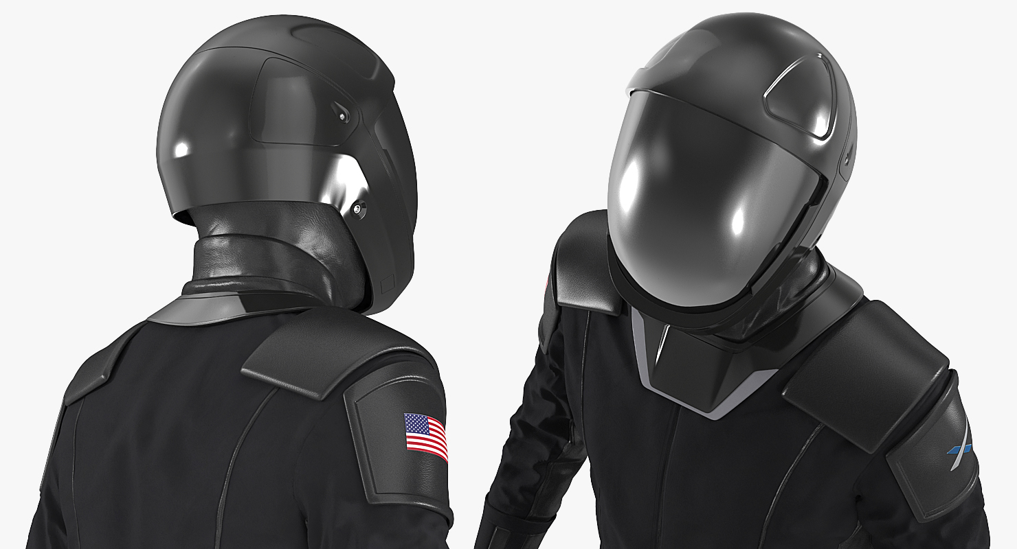 Sci Fi Space Suit Black Standing Pose 3D