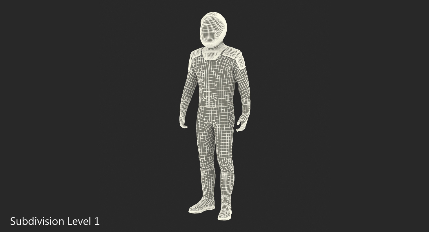 Sci Fi Space Suit Black Standing Pose 3D