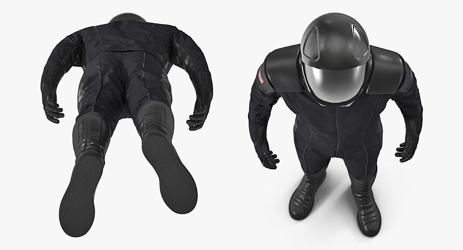 Sci Fi Space Suit Black Standing Pose 3D