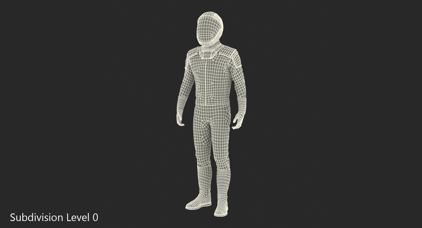 Sci Fi Space Suit Black Standing Pose 3D