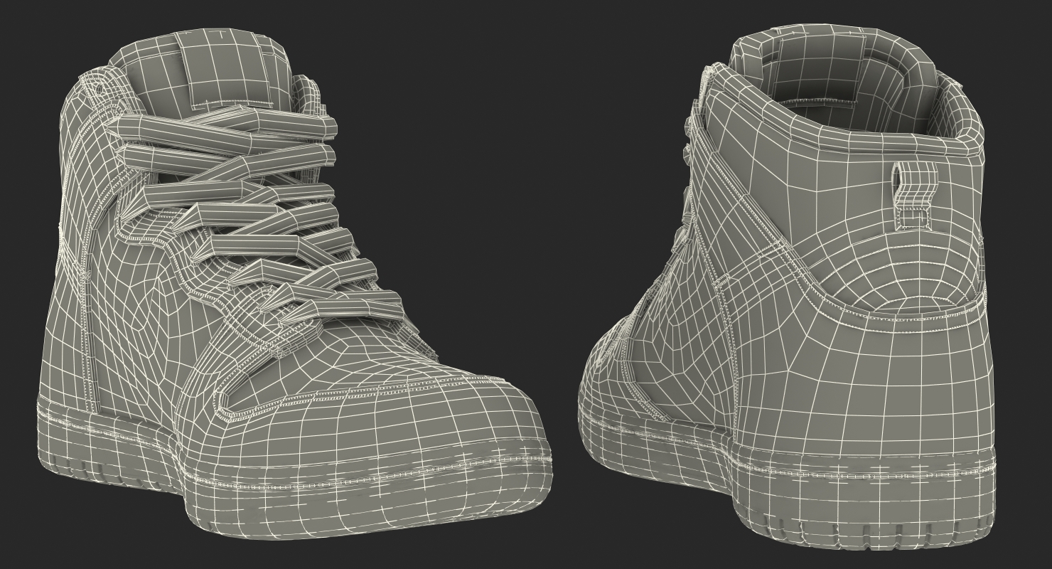 3D model Black Skateboarding Shoes