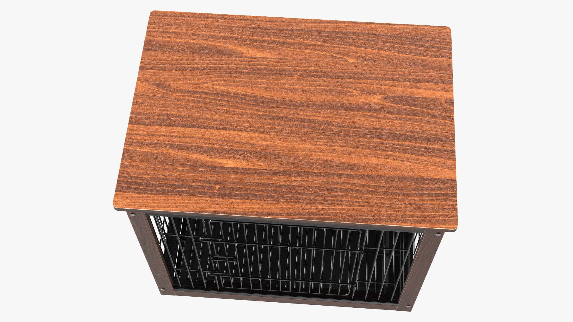 Wooden Crate with Metal Grid for Pets 3D