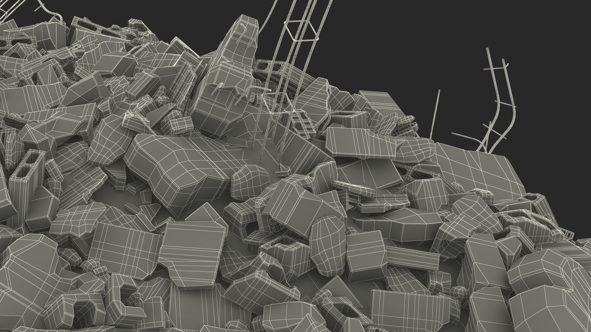 3D Concrete Dump model