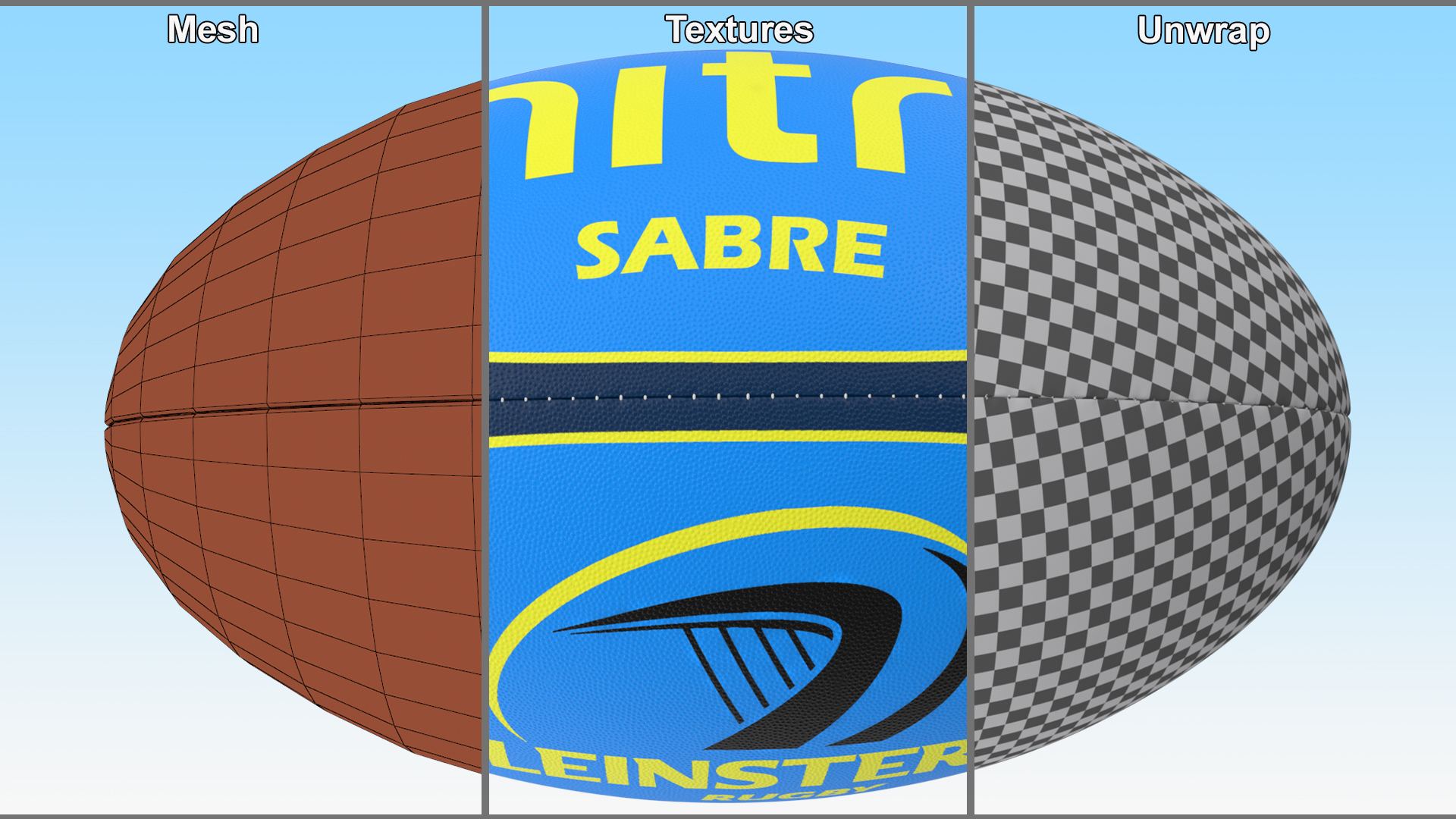 Mitre Sabre Rugby Ball 3D