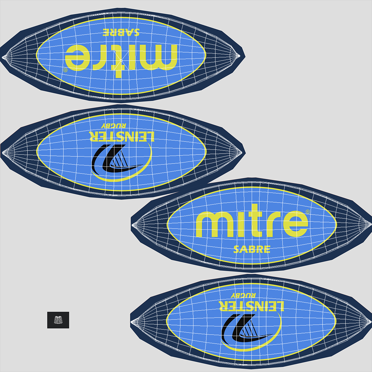 Mitre Sabre Rugby Ball 3D