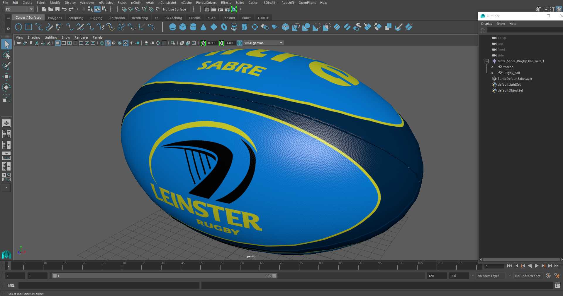 Mitre Sabre Rugby Ball 3D