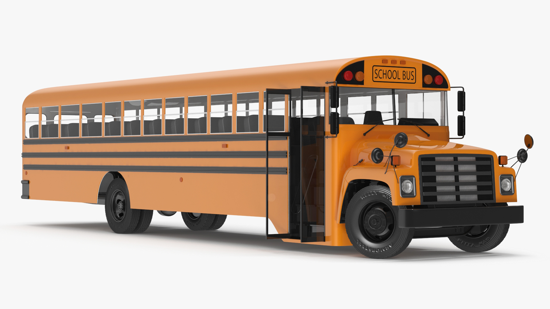 3D model Old School Bus Rigged for Maya