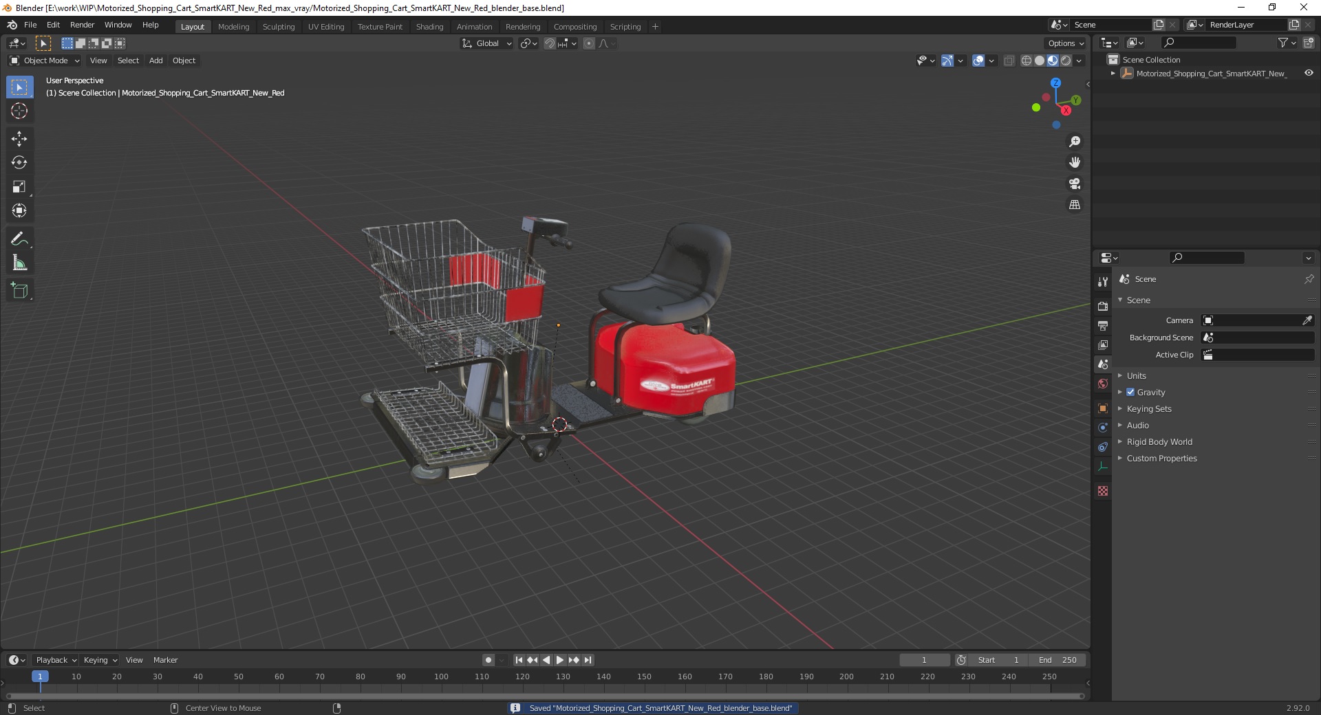 3D Motorized Shopping Cart SmartKART New Red