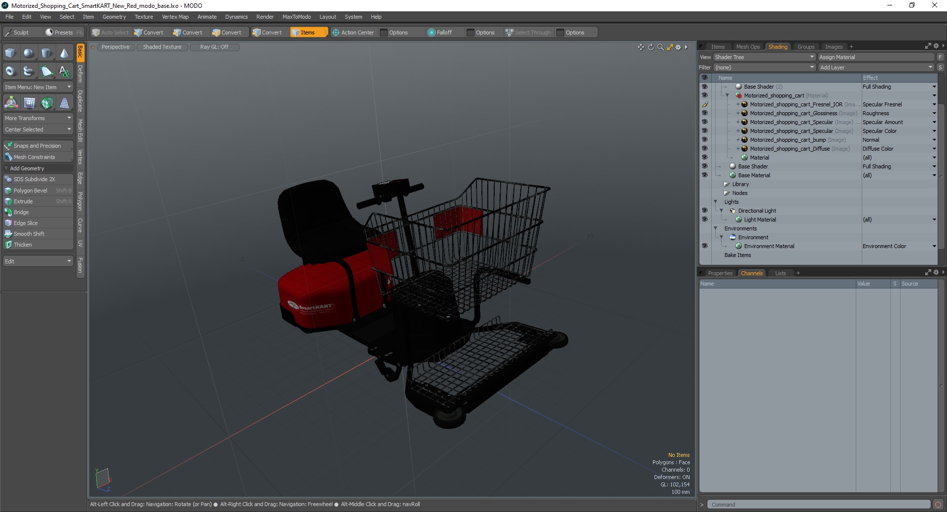 3D Motorized Shopping Cart SmartKART New Red