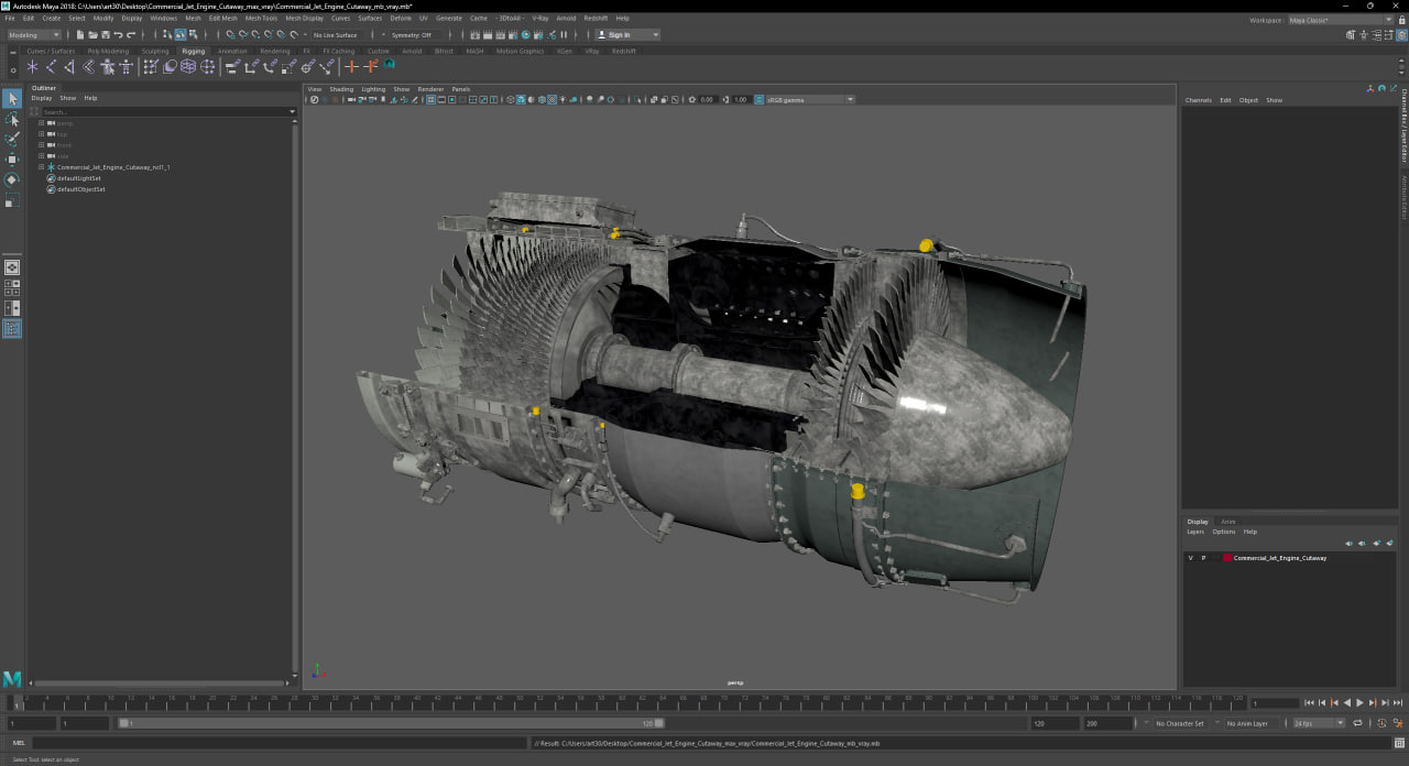 Commercial Jet Engine Cutaway 3D model