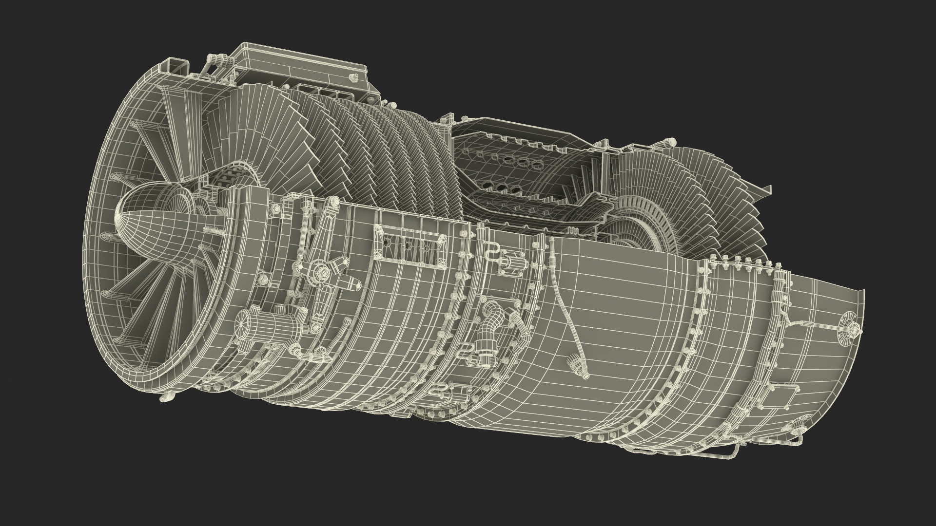 Commercial Jet Engine Cutaway 3D model