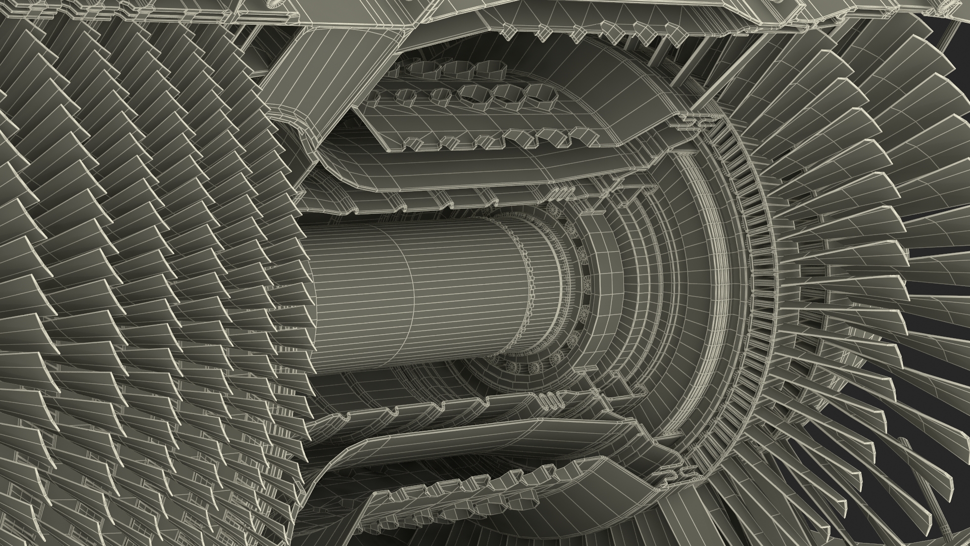 Commercial Jet Engine Cutaway 3D model