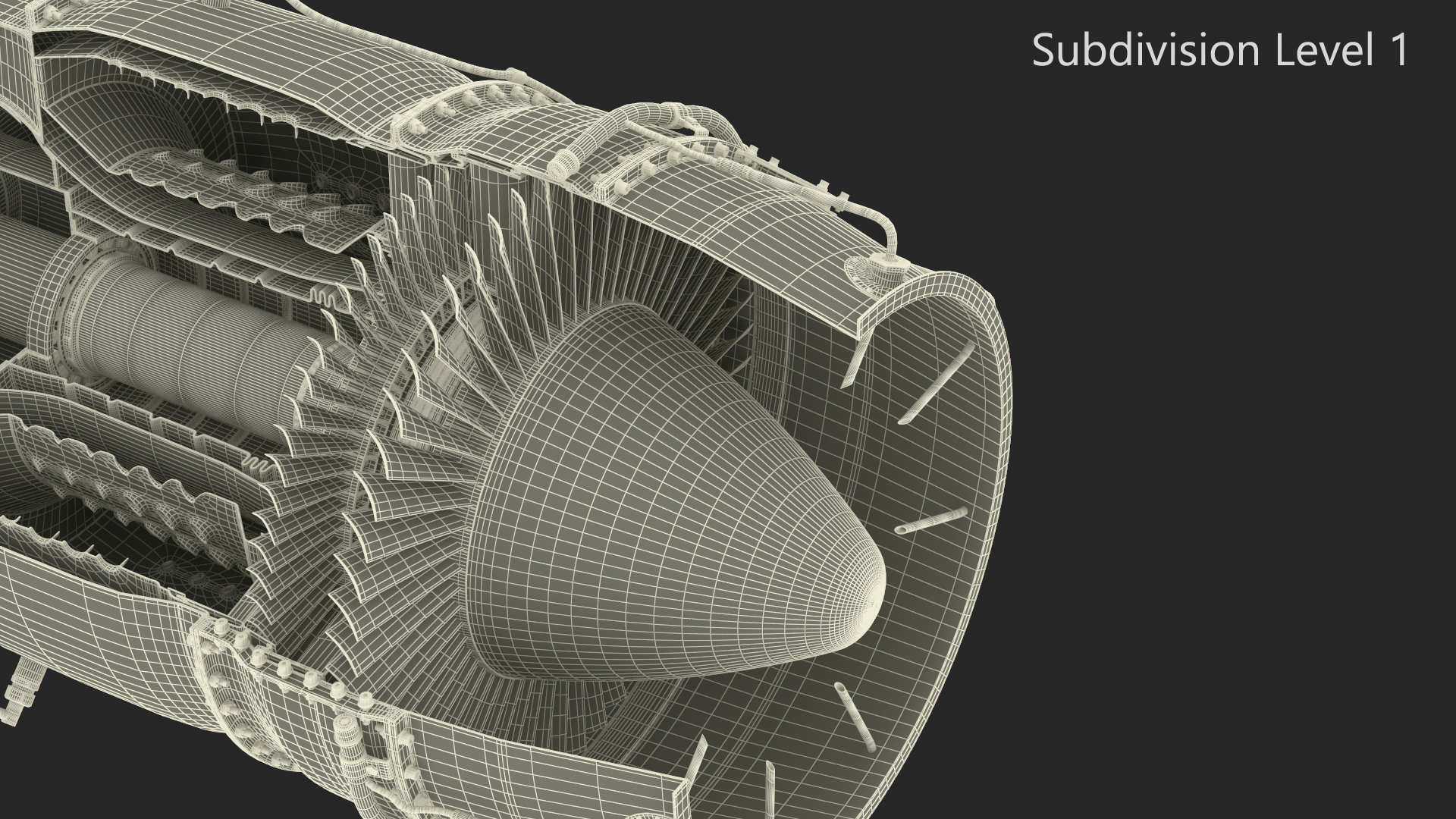 Commercial Jet Engine Cutaway 3D model