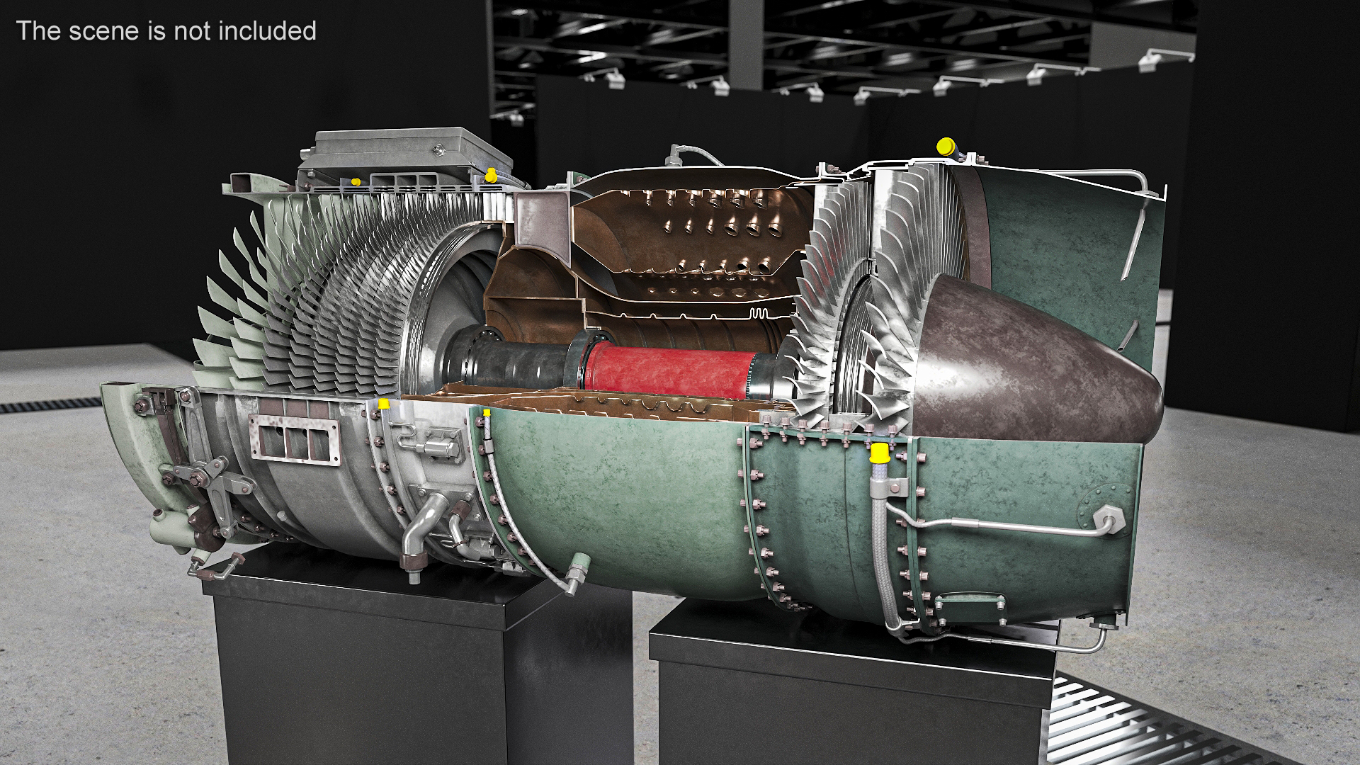 Commercial Jet Engine Cutaway 3D model