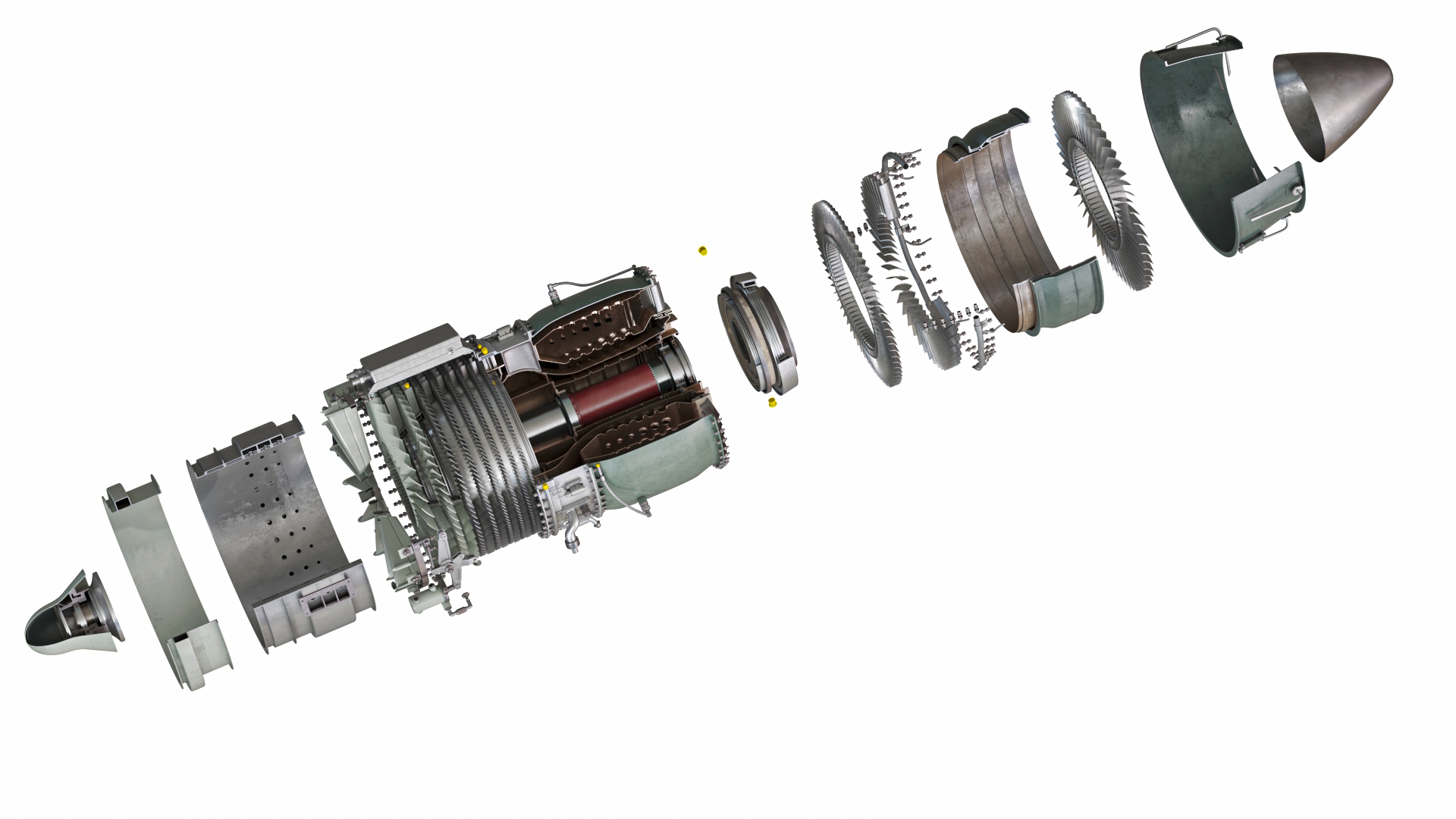 Commercial Jet Engine Cutaway 3D model