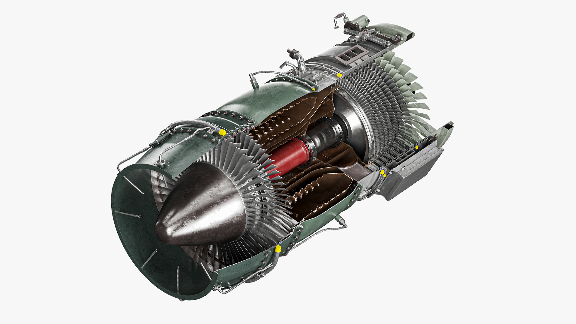 Commercial Jet Engine Cutaway 3D model