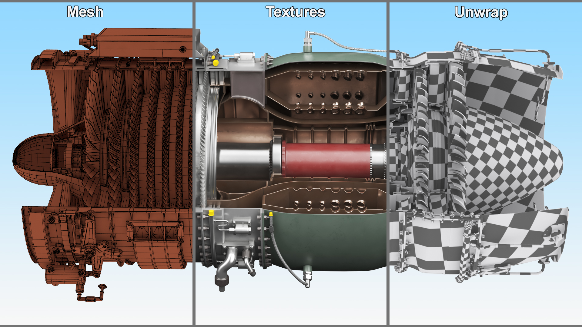 Commercial Jet Engine Cutaway 3D model