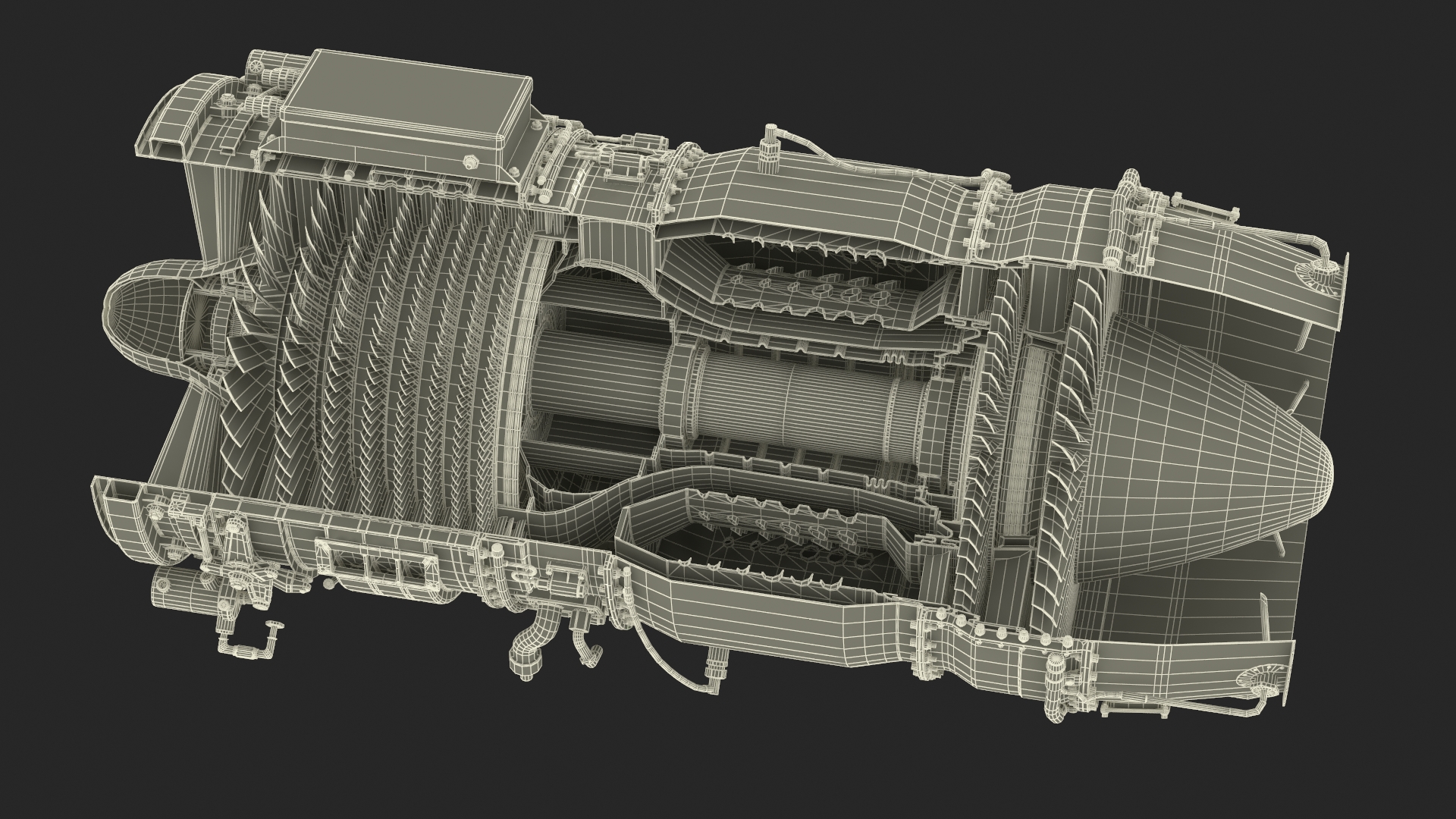 Commercial Jet Engine Cutaway 3D model