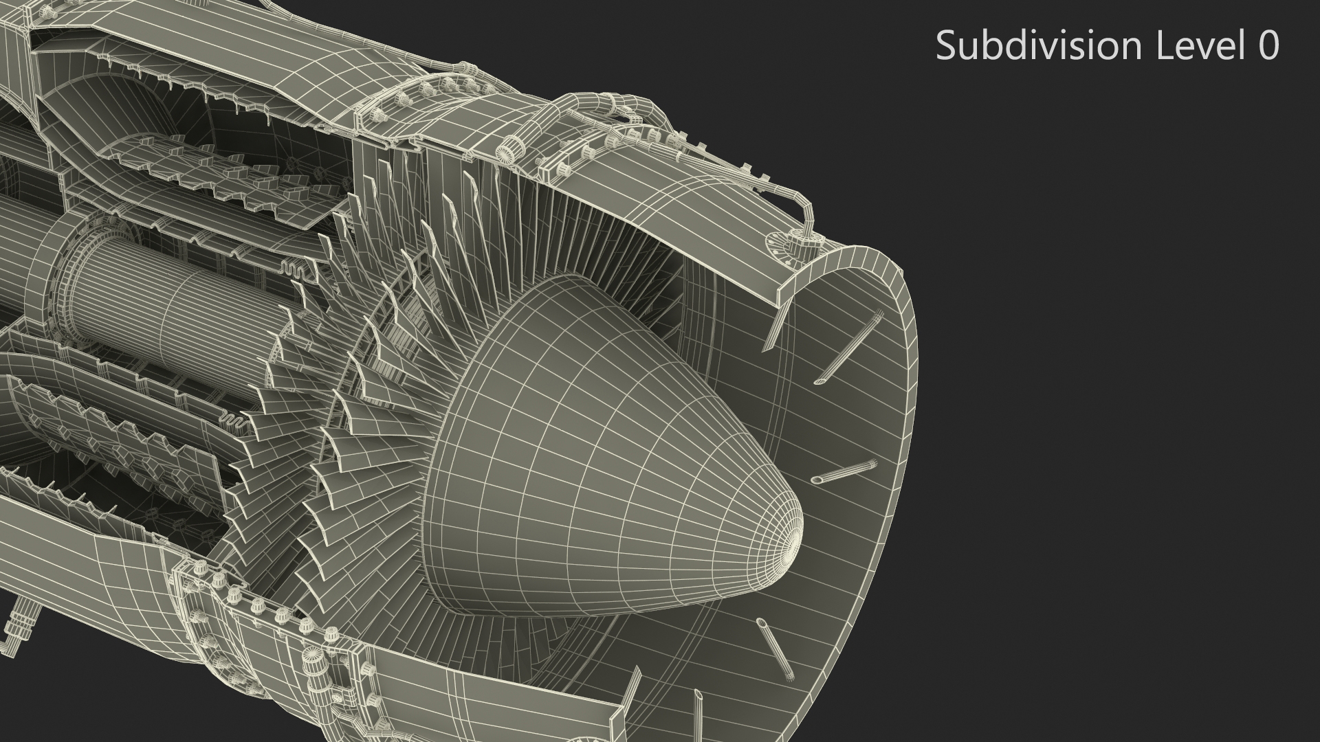 Commercial Jet Engine Cutaway 3D model