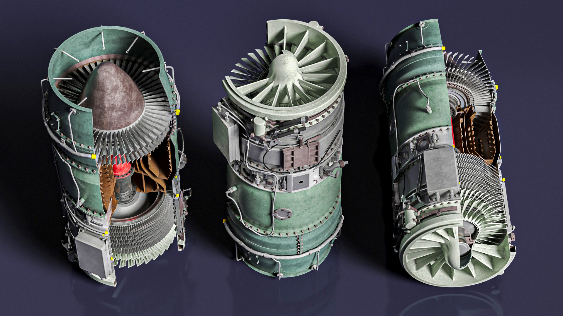 Commercial Jet Engine Cutaway 3D model