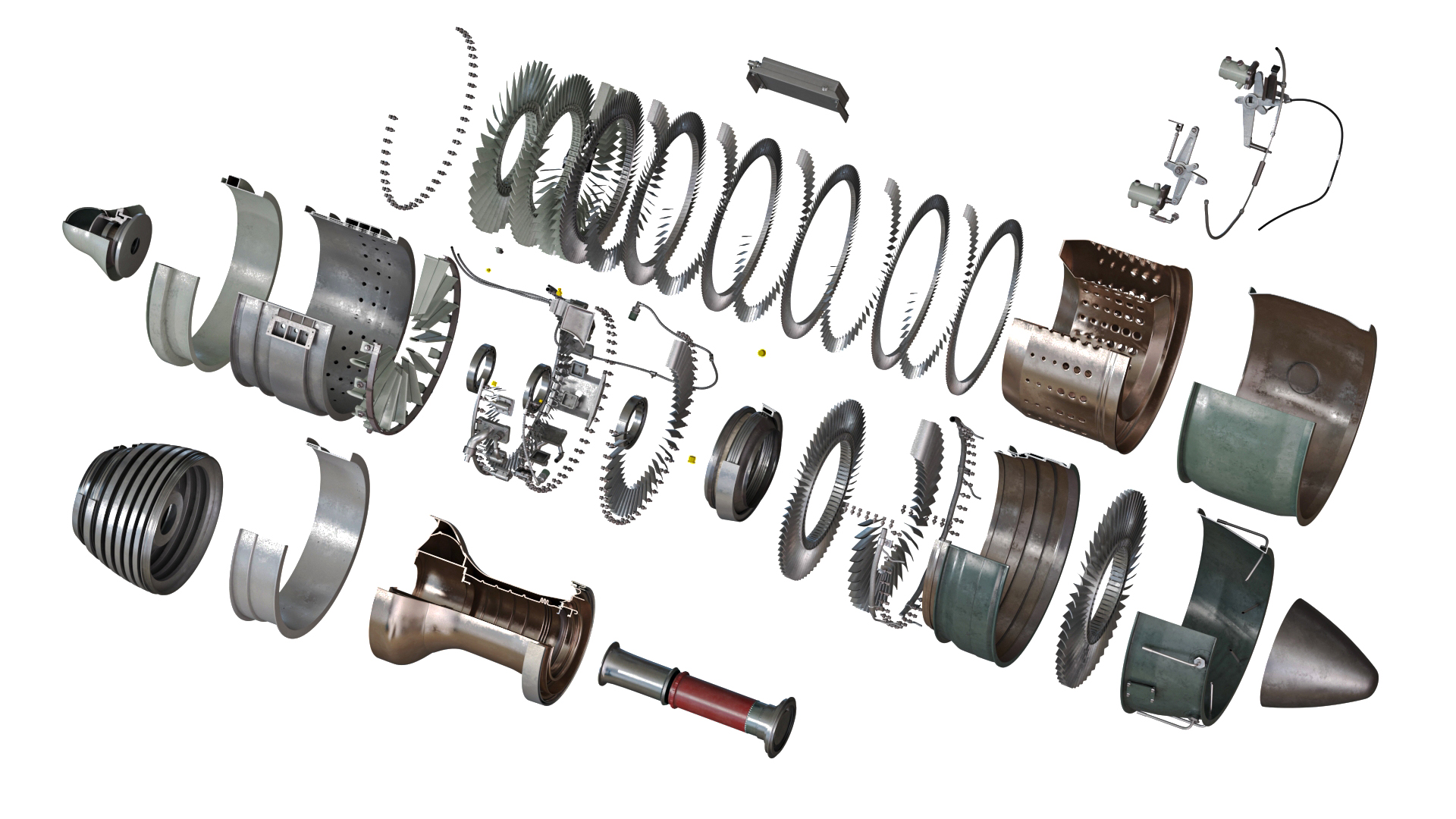 Commercial Jet Engine Cutaway 3D model