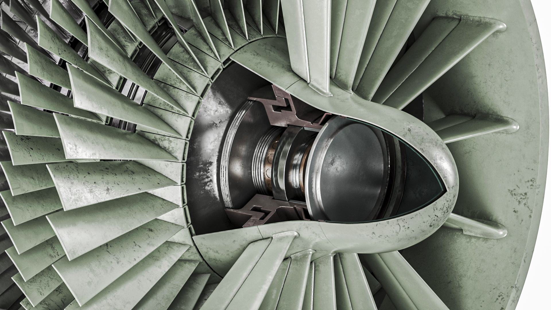 Commercial Jet Engine Cutaway 3D model