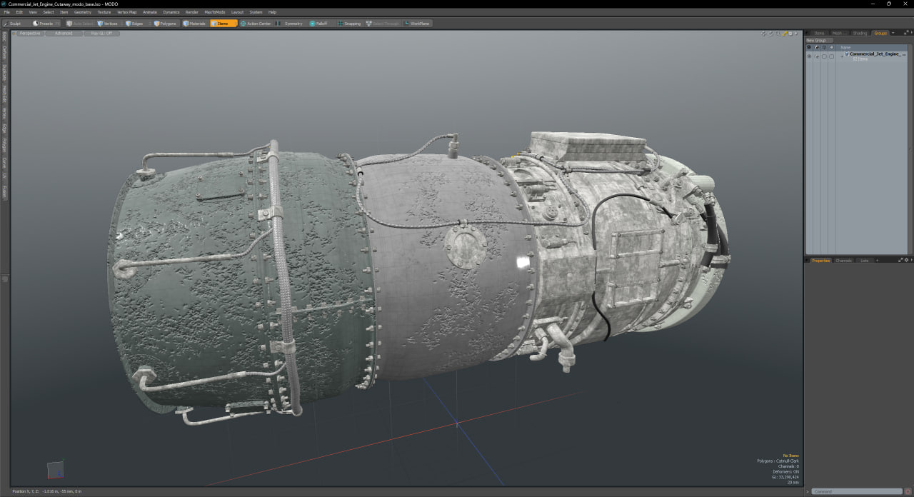 Commercial Jet Engine Cutaway 3D model