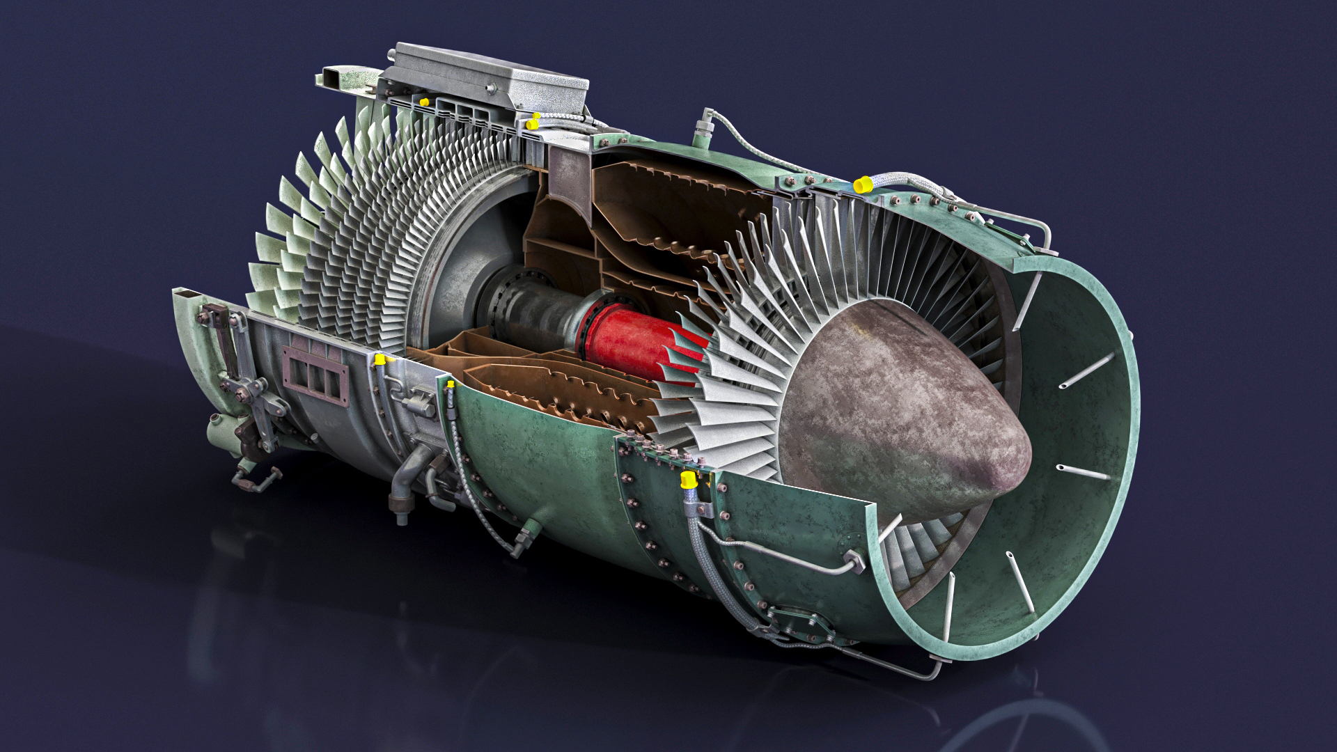 Commercial Jet Engine Cutaway 3D model