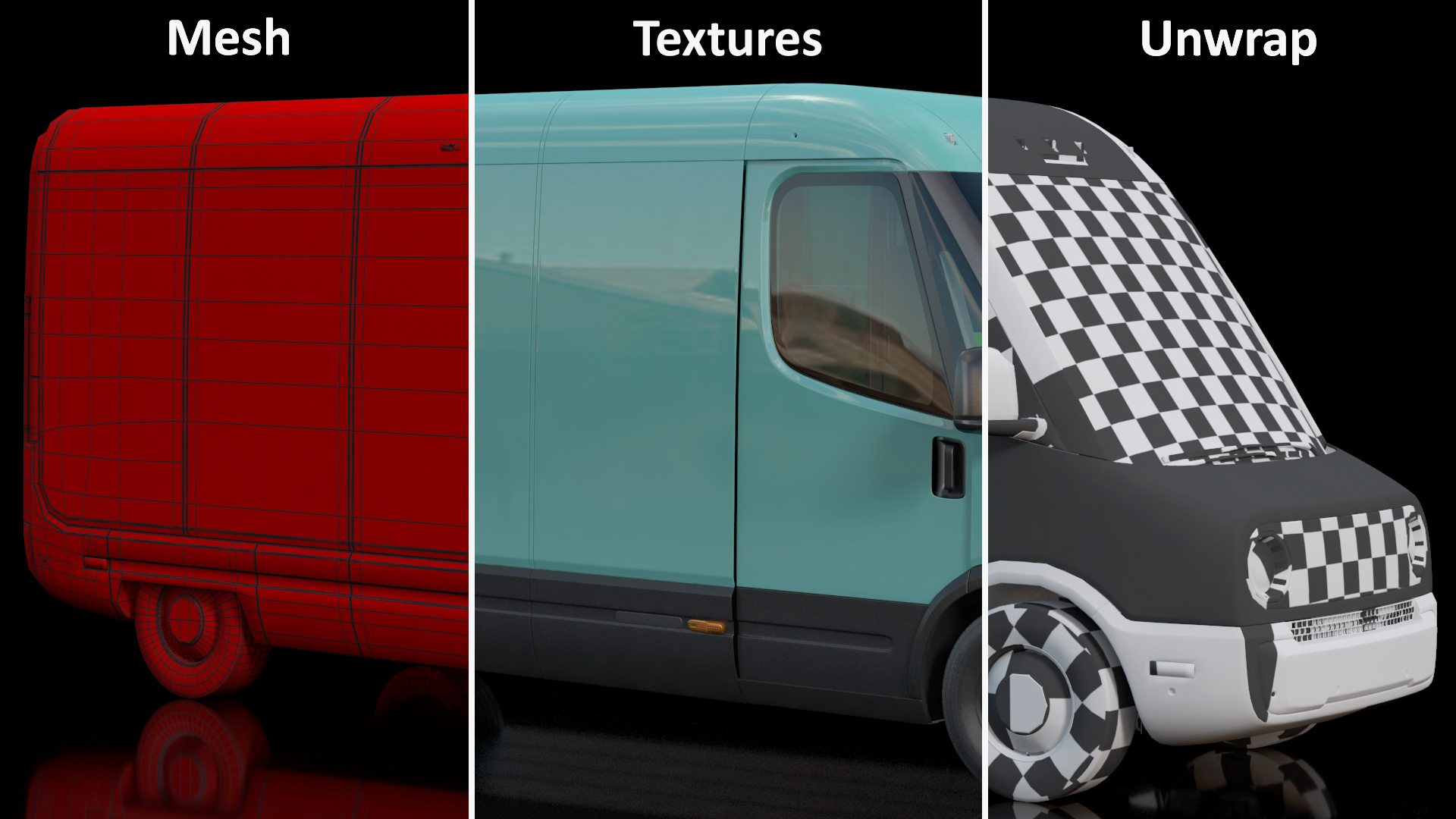 Electric Delivery Van Simple Interior 3D