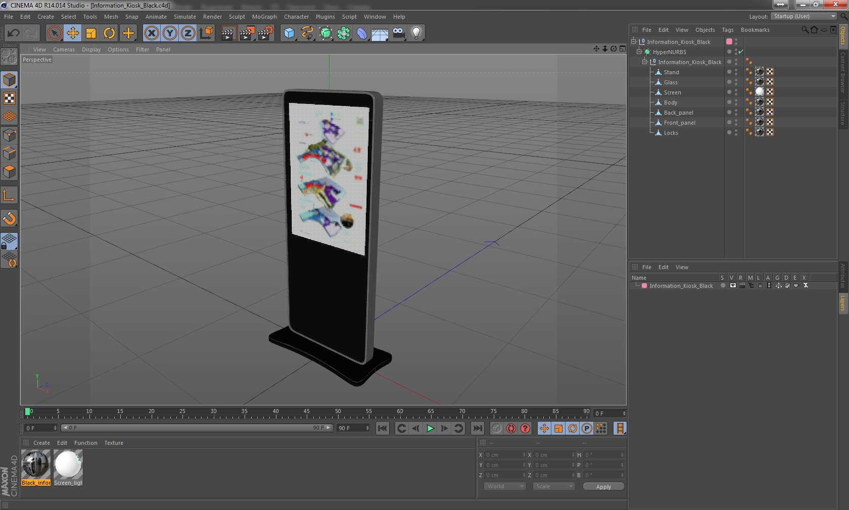 3D Information Kiosk Black model