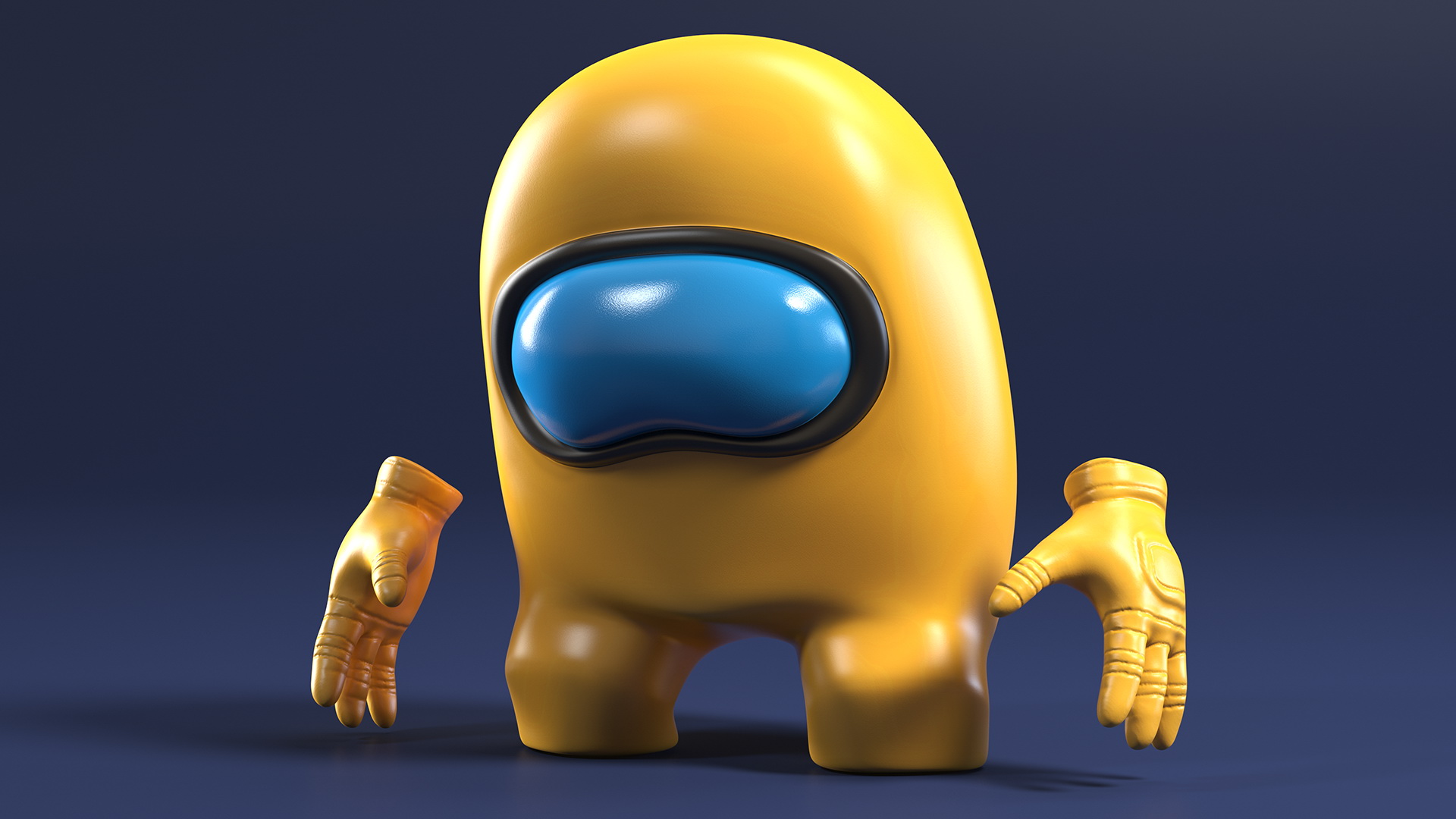 Among Us Sad Character Yellow 3D model