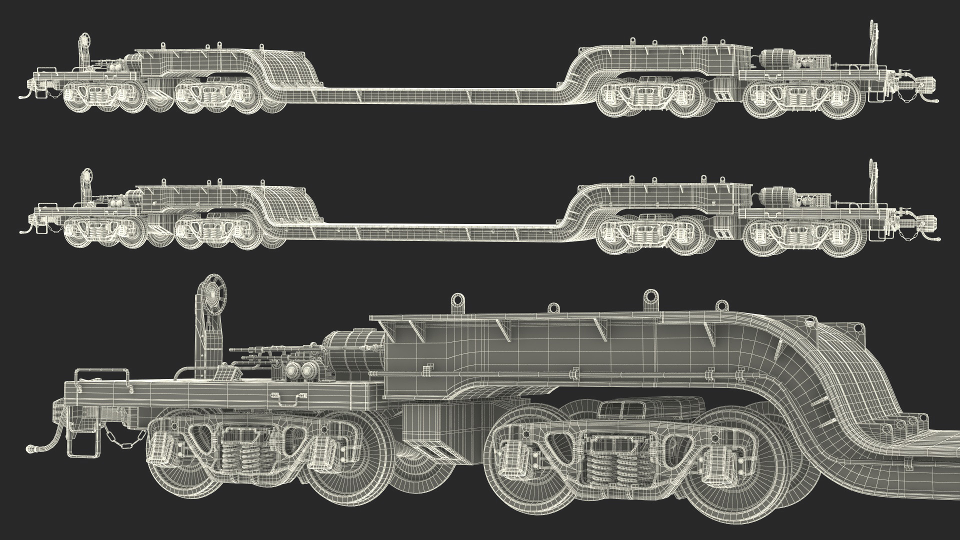 3D model Depressed Center Flat Car