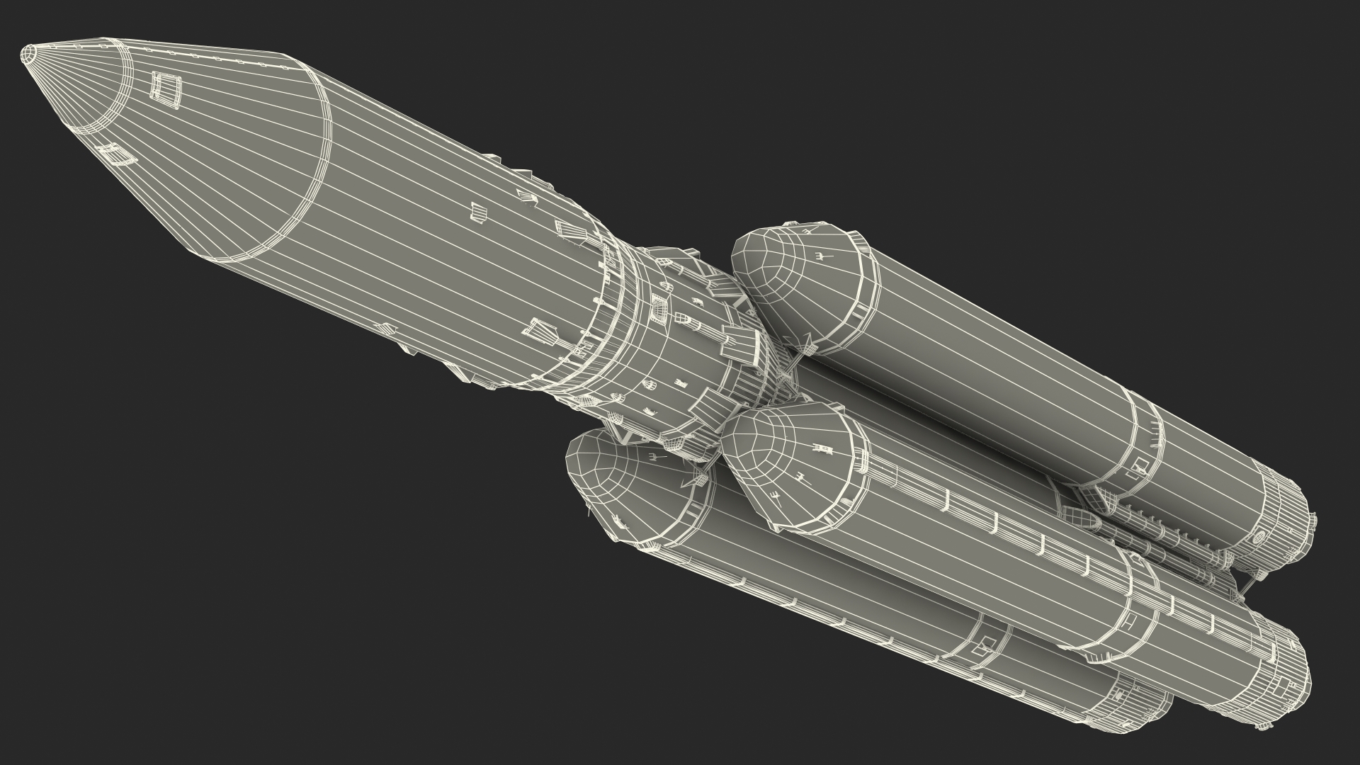 3D model Angara A5 Heavy Lift Launch Vehicle