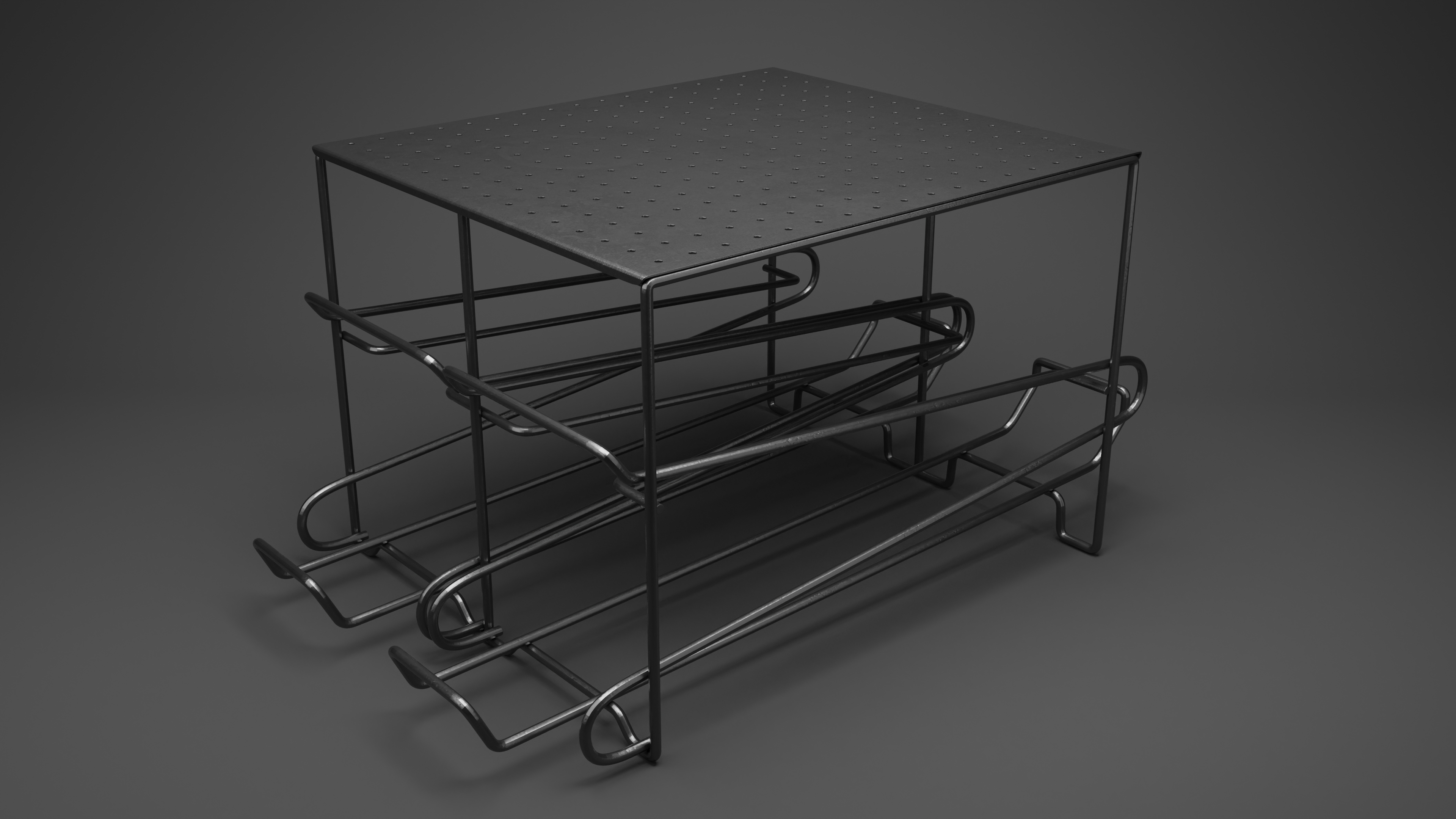 Can Storage Rack for Kitchen Black 3D model