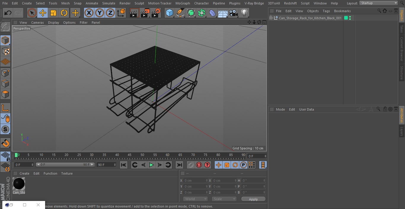 Can Storage Rack for Kitchen Black 3D model