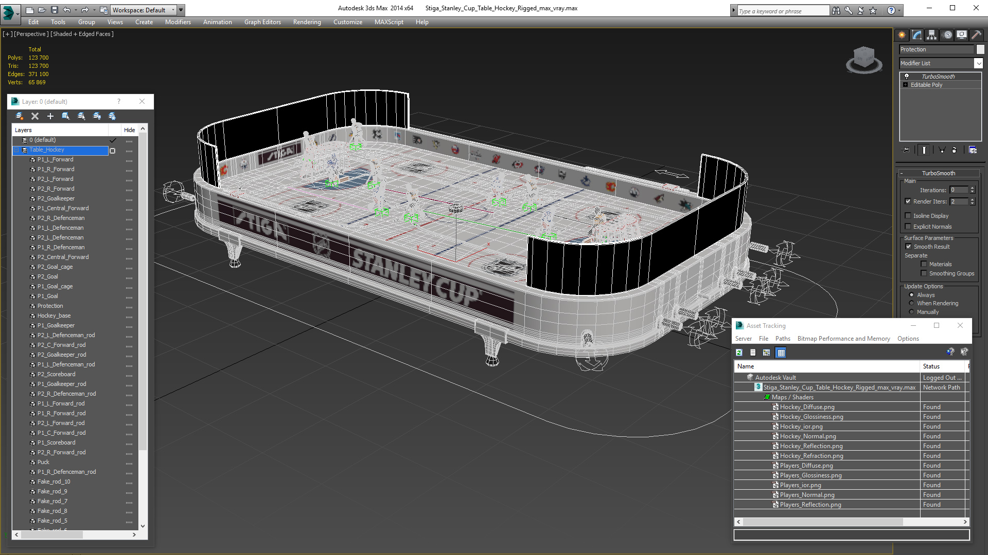 Stiga Stanley Cup Table Hockey Rigged 3D