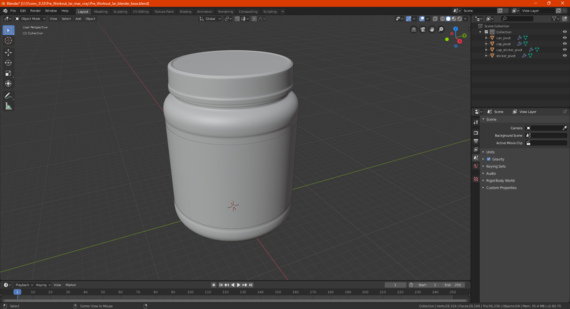 3D model Pre Workout Jar