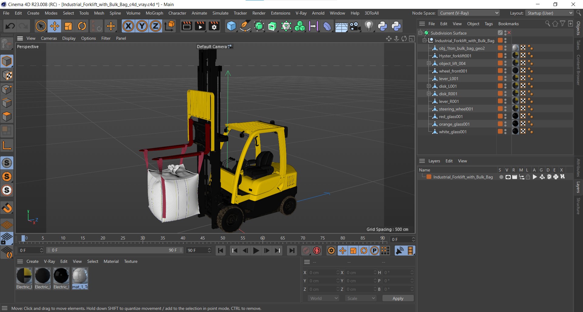 3D Industrial Forklift with Bulk Bag model