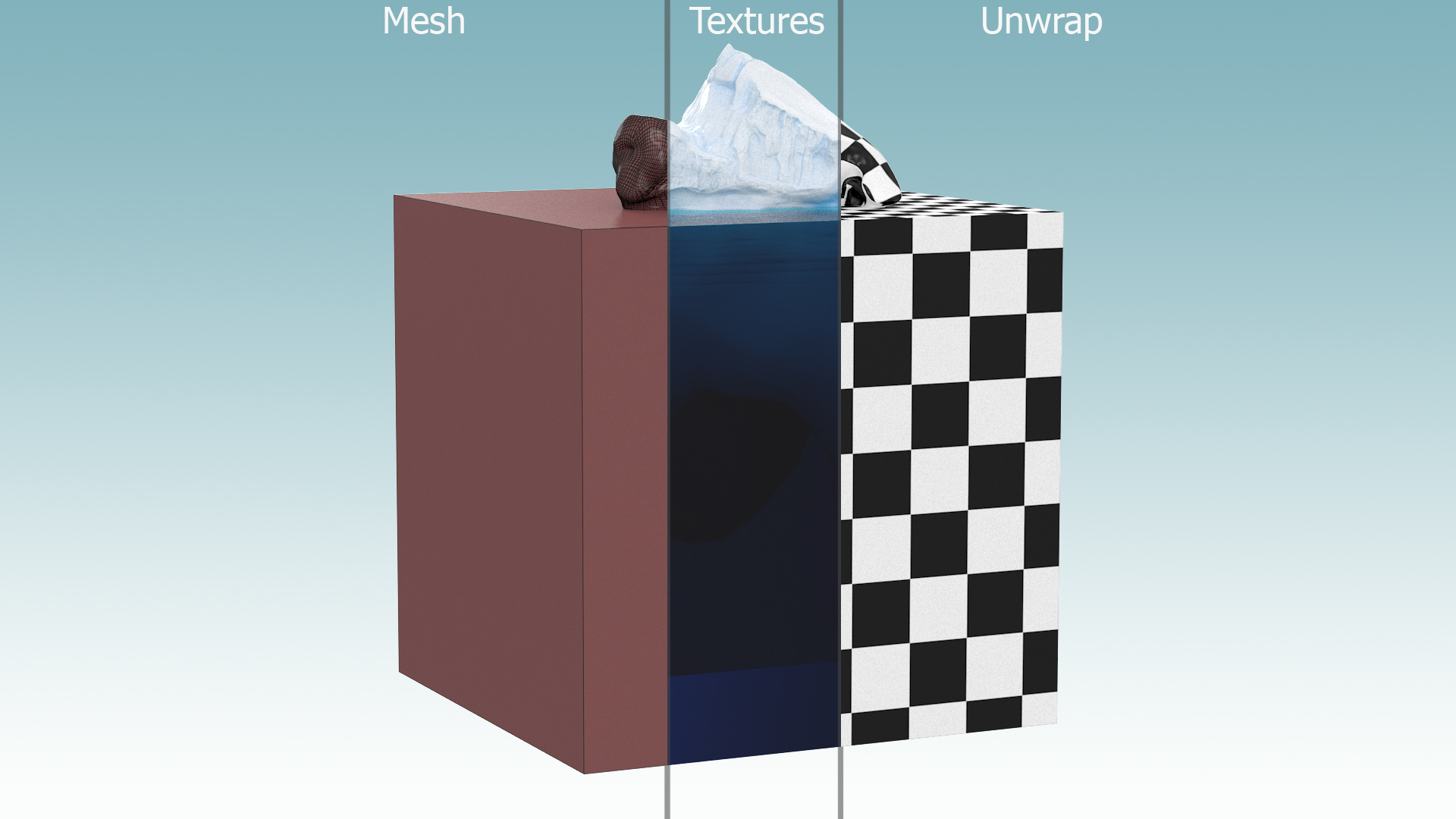 3D Iceberg Above and Underwater model