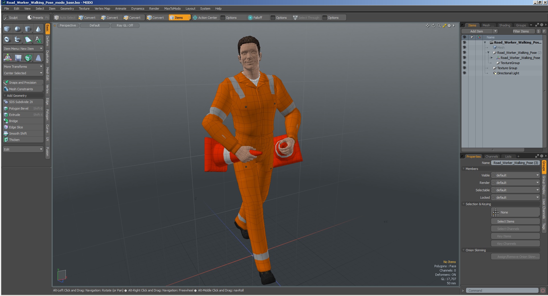 Road Worker Walking Pose 3D model