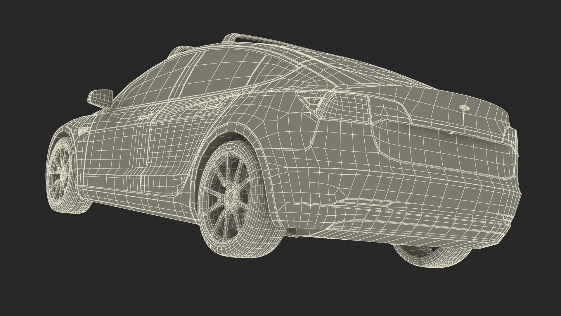 3D model Tesla with Roof Rack